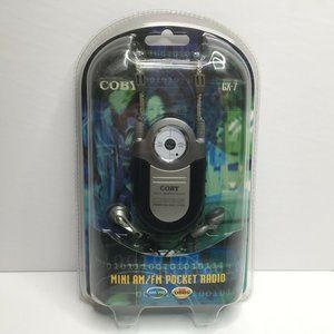Coby Dynamic Bass Boost System Black CX-7 AM/FM Radio Mini Pocket Radio Earbuds